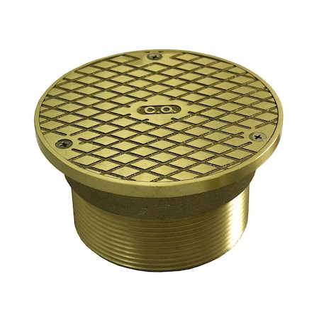 Jones Stephens 3-1/2in. Metal Heavy Duty Cleanout Spud with 5in. Polished Brass Round Cover C37811
